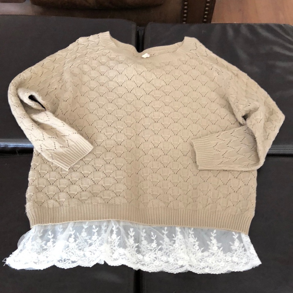 Lace bottom sweater